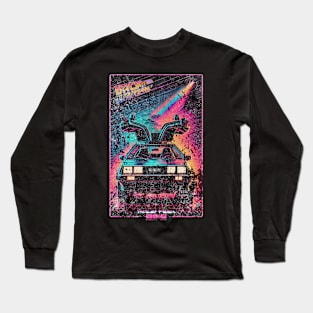 Back to the Future Distressed Damaged DeLorean Long Sleeve T-Shirt